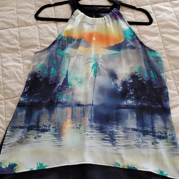Nicole by Nicole Miller Tops - Palm Trees and Sunset blouse